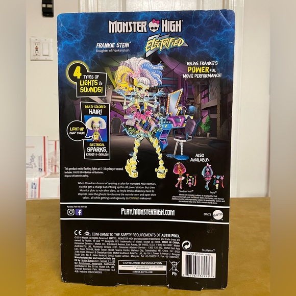 Monster High Frankie Stein Electrified 12” doll. Light up Collectible NWT NRFB - Picture 12 of 12